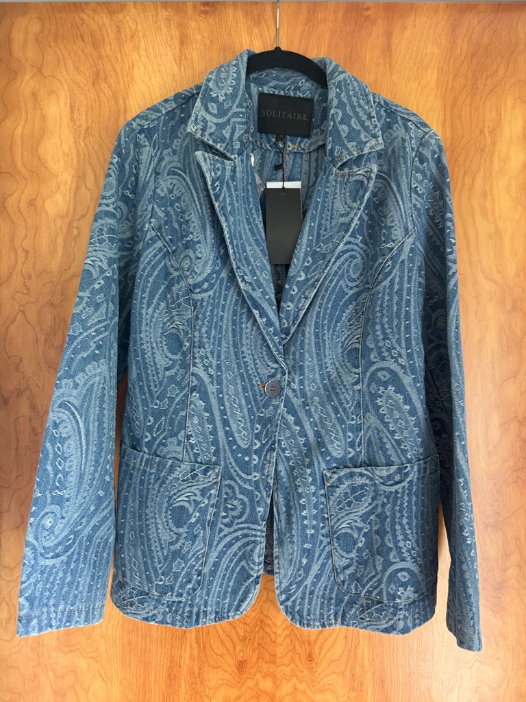 Solitaire Indigo Paisley Denim Jacket